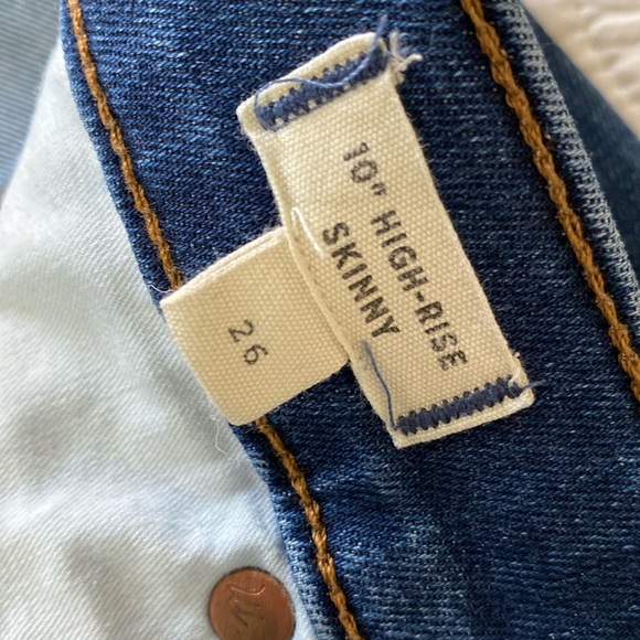 Madewell 10" High-Rise Skinny Jeans in Brinville Wash Button-Front Size 26 - Picture 9 of 14